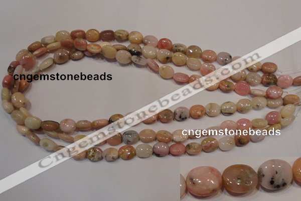 COP1021 15.5 inches 8*10mm oval natural pink opal gemstone beads