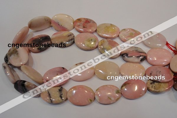 COP1027 15.5 inches 22*30mm oval natural pink opal gemstone beads