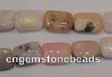 COP1032 15.5 inches 10*14mm rectangle natural pink opal gemstone beads