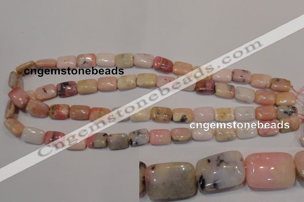 COP1032 15.5 inches 10*14mm rectangle natural pink opal gemstone beads