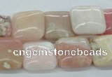 COP11 15.5 inches 16*16mm square natural pink opal beads wholesale