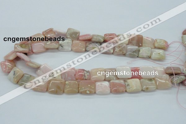 COP11 15.5 inches 16*16mm square natural pink opal beads wholesale