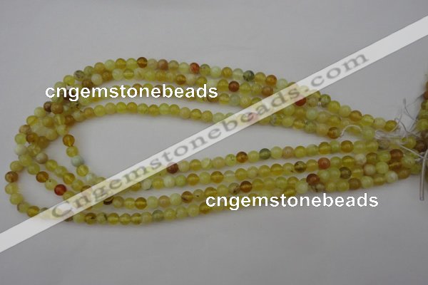 COP1200 15.5 inches 4mm round yellow opal gemstone beads