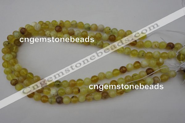 COP1202 15.5 inches 8mm round yellow opal gemstone beads