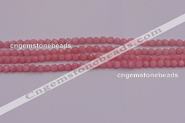 COP1221 15.5 inches 6mm faceted nuggets Chinese pink opal beads