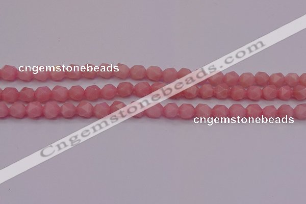 COP1222 15.5 inches 8mm faceted nuggets Chinese pink opal beads