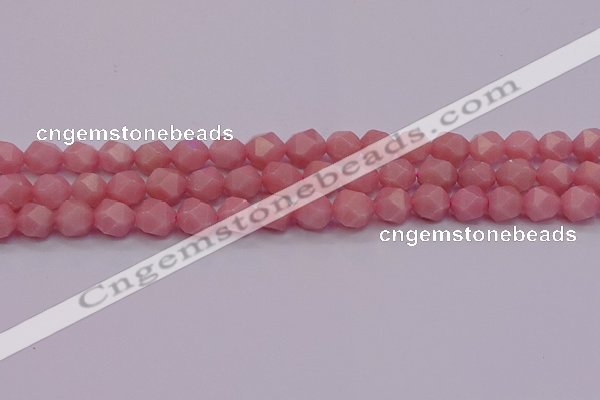 COP1223 15.5 inches 10mm faceted nuggets Chinese pink opal beads