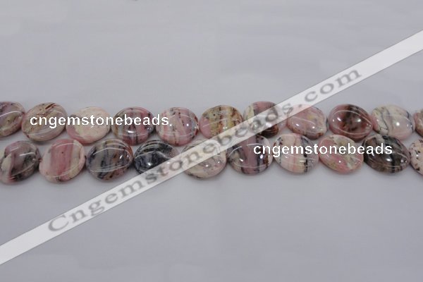 COP1260 15.5 inches 10mm flat round natural pink opal gemstone beads