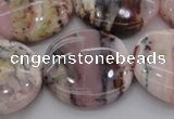 COP1268 15.5 inches 30mm flat round natural pink opal gemstone beads