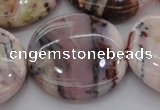 COP1270 15.5 inches 40mm flat round natural pink opal gemstone beads