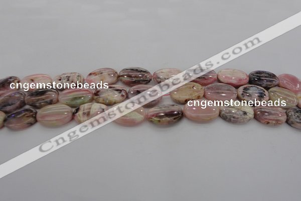 COP1274 15.5 inches 12*16mm oval natural pink opal gemstone beads