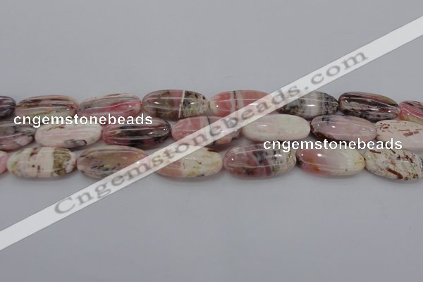 COP1281 15.5 inches 15*30mm oval natural pink opal gemstone beads