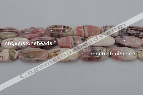 COP1283 15.5 inches 25*50mm oval natural pink opal gemstone beads