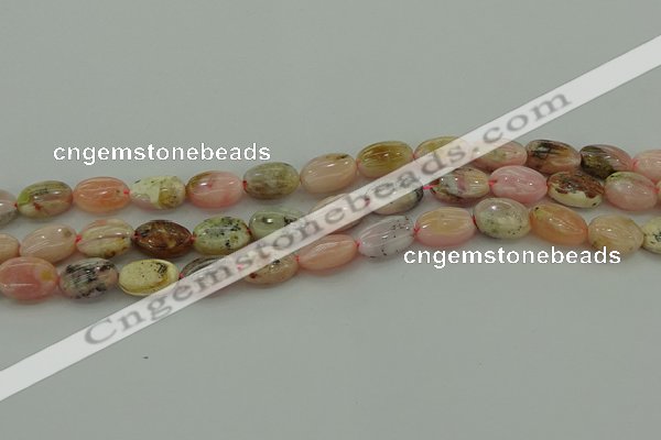 COP1290 15.5 inches 8*12mm oval natural pink opal beads