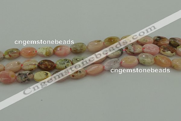 COP1291 15.5 inches 10*14mm oval natural pink opal beads