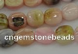 COP1297 15.5 inches 8*8mm square natural pink opal beads