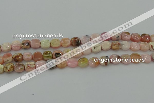 COP1298 15.5 inches 10*10mm square natural pink opal beads