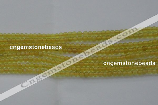 COP1300 15.5 inches 4mm round natural yellow opal gemstone beads