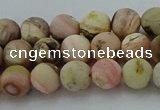 COP1331 15.5 inches 6mm round matte natural pink opal gemstone beads