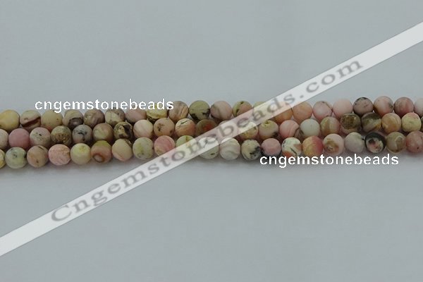 COP1331 15.5 inches 6mm round matte natural pink opal gemstone beads