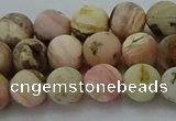 COP1332 15.5 inches 8mm round matte natural pink opal gemstone beads