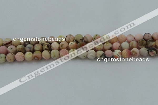 COP1332 15.5 inches 8mm round matte natural pink opal gemstone beads