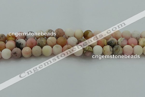 COP1333 15.5 inches 10mm round matte natural pink opal gemstone beads