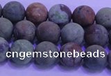 COP1351 15.5 inches 6mm round matte green opal gemstone beads