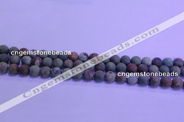 COP1351 15.5 inches 6mm round matte green opal gemstone beads