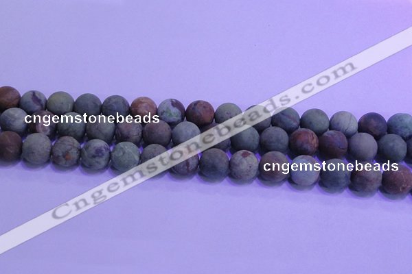 COP1353 15.5 inches 10mm round matte green opal gemstone beads