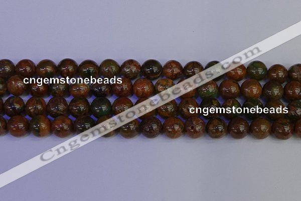 COP1365 15.5 inches 14mm round African green opal beads wholesale