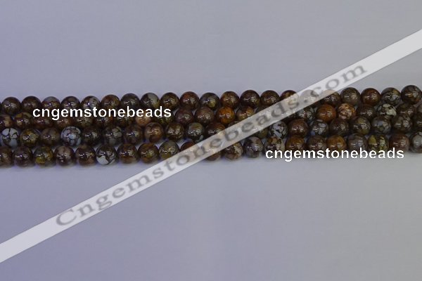 COP1371 15.5 inches 6mm round fire lace opal beads wholesale
