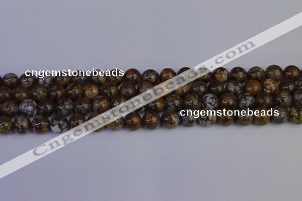 COP1373 15.5 inches 10mm round fire lace opal beads wholesale