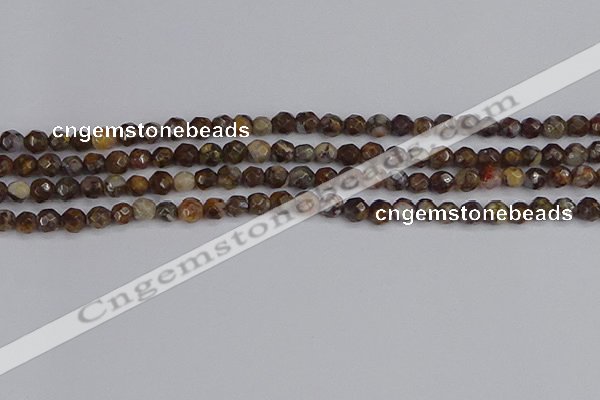 COP1386 15.5 inches 4mm faceted round fire lace opal beads