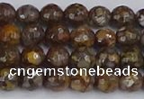 COP1387 15.5 inches 6mm faceted round fire lace opal beads