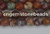 COP1393 15.5 inches 4mm faceted round African green opal beads