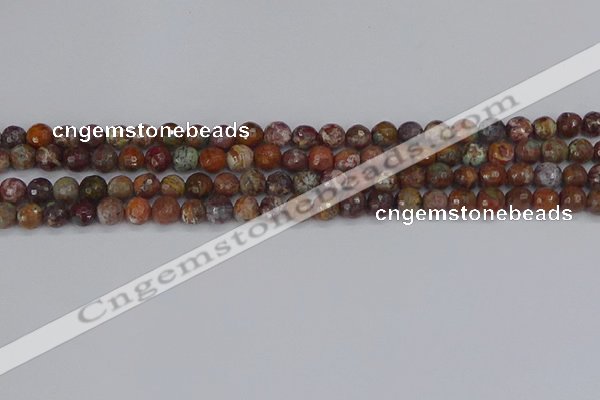 COP1393 15.5 inches 4mm faceted round African green opal beads