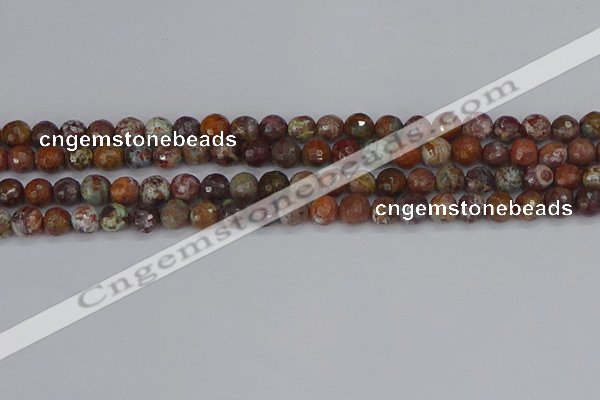 COP1394 15.5 inches 6mm faceted round African green opal beads