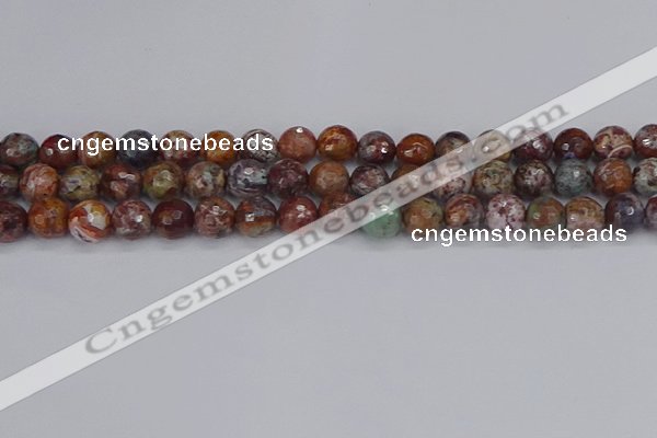 COP1395 15.5 inches 8mm faceted round African green opal beads