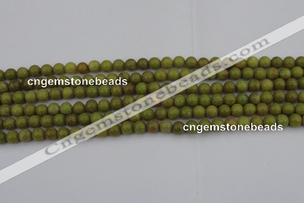 COP1400 15.5 inches 4mm round yellow opal gemstone beads