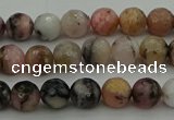 COP1411 15.5 inches 6mm faceted round natural pink opal gemstone beads