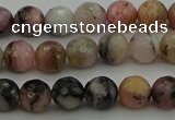 COP1412 15.5 inches 8mm faceted round natural pink opal gemstone beads