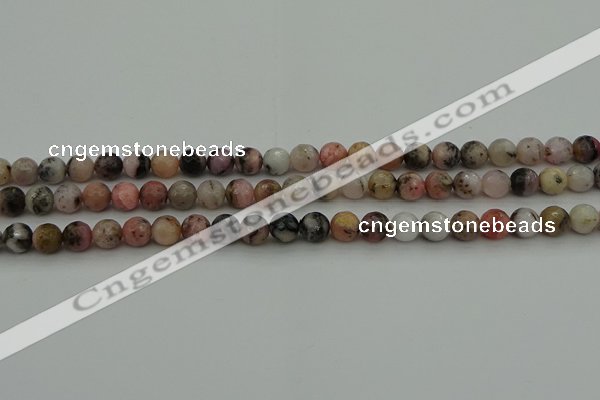 COP1412 15.5 inches 8mm faceted round natural pink opal gemstone beads