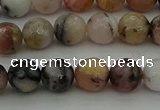 COP1413 15.5 inches 10mm faceted round natural pink opal gemstone beads