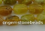 COP1420 15.5 inches 10*14mm drum yellow opal gemstone beads