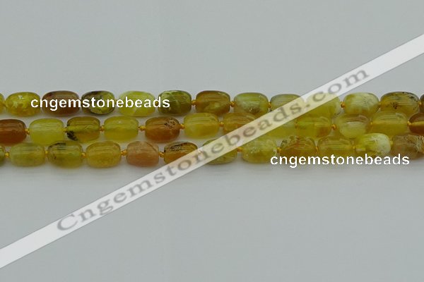 COP1420 15.5 inches 10*14mm drum yellow opal gemstone beads