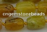 COP1423 15.5 inches 15*20mm drum yellow opal gemstone beads