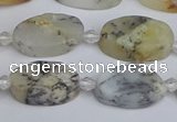 COP1431 15.5 inches 10*16mm oval white opal gemstone beads