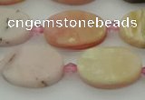 COP1437 15.5 inches 12*18mm oval natural pink opal gemstone beads