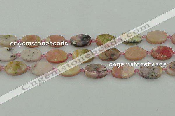 COP1438 15.5 inches 15*20mm oval natural pink opal gemstone beads